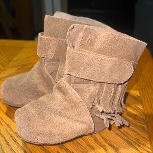 Brown Suede Baby Moccasin Boots Size 3-6 Month